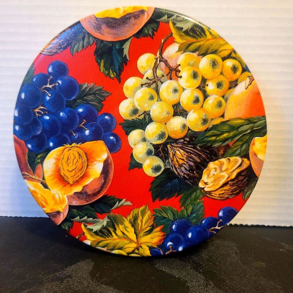 Vintage Collectors Tin Covered in‎ Fruit 1970's